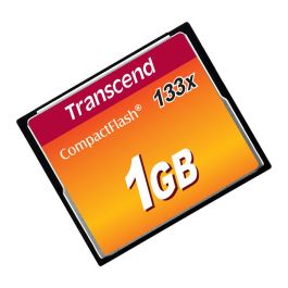 Transcend Tarjeta de Memoria CompactFlash 1GB MLC 133x 50MB/s Lectura 20MB/s Escritura