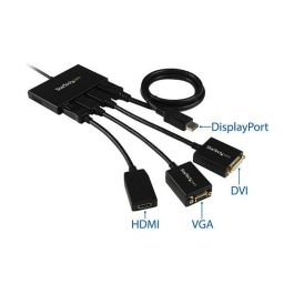 StarTech MST HUB - Adaptador de 4 Puertos DisplayPort 1.2, 4x DisplayPort 1080p, Windows, Negro