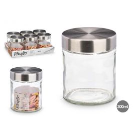 Tarro Cristal Redondo Tapa Acero 300Ml Vivalto 8X10CM (24 Unidades) Precio: 36.49999969. SKU: B1D5PJMJ83
