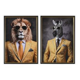 Cuadro Glam DKD Home Decor Amarillo Negro 4.5 x 70 x 50 cm (2 Unidades) Precio: 87.89000044. SKU: B1DRKQZ5NP