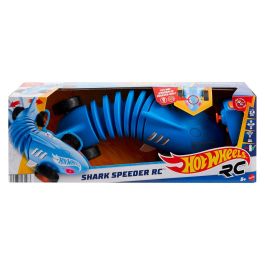 Hot Wheels HXJ83 Tiburón Radio Control Shark Speeder Mattel Vehículo Teledirigido con Sonidos y Ojos Rojos Escala 1:15