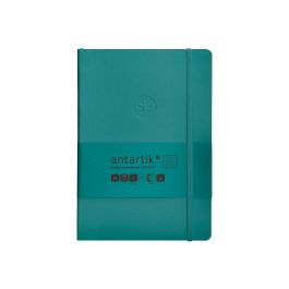 Cuaderno Con Gomilla Antartik Notes Tapa Blanda A5 Hojas Cuadricula Verde Aguamarina 80 Hojas 80 gr Fsc