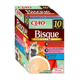 Churu Ciao Bisque Multipack Pollo, Ternera, Salmón y Atún - 10 Bolsas de 40g Precio: 11.4999995. SKU: B1A4ZAFW8T