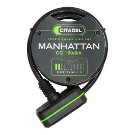 Citadel Cable espiral negro 150cm cc 150/8/k, acero de 8mm con cilindro de seguridad Precio: 14.88999985. SKU: S7918257
