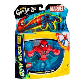 Figura estirable marvel glow surge spiderman. brilla en la oscuridad. 13 cm