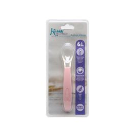 KioKids Step 2 Cuchara de Silicona Rosa Claro para Bebé +4 meses - Ideal Primer Contacto con Comida