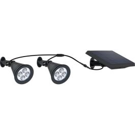 Foco solar doble conectado con panel solar remoto 2 en 1 para pinchar o fijar potente iluminación LED blanco regulable FAMILY SPIKY Foco solar doble conectado con panel solar remoto 2 en 1 para pinchar o fijar potente iluminación LED blanco regulable FAMILY SPIKY