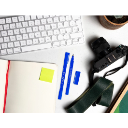 Q-connect Rotulador Permanente Doble Punta Azul 0,4 mm y 1 mm