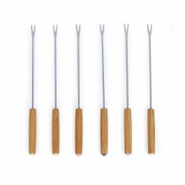 Livoo MEN426C Juego de Fondue Tradicional 2,6L para 6 Personas, Hierro Fundido Esmaltado, Apto para Todo Tipo de Fuegos, Incluye 6 Tenedores