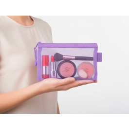 Liderpapel Bolsa Zipper Bag Multiusos Transpirable Poliester Din A6 Morado Pastel