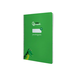Liderpapel Cuaderno espiral Pautaguía A4 tapa blanda 80 hojas 75gr cuadro pautado 2,5mm color verde