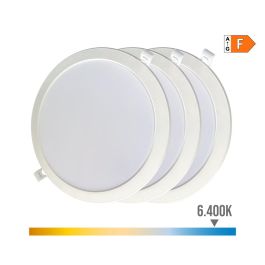 Edm Pack 3 Downlights LED 18W Luz Fría 6400K - Empotrables Redondos, 1820LM, Blanco Precio: 11.49999972. SKU: B16LY5L9X6