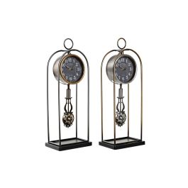 Reloj de Mesa DKD Home Decor Cristal Negro Dorado Hierro (17 x 12 x 46,5 cm) (2 Unidades) Precio: 53.49999996. SKU: B1HBW4Q49V