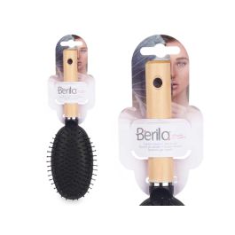 Berilo Cepillo Cabello Ovalado Mango Madera 7x25.5x4 cm (24 Unidades)
