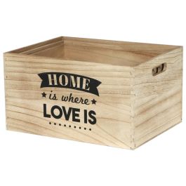 Home Deco Factory Juego de 3 Cajas Madera "Home" Medidas: 40x30x22cm, 37x27x20cm, 34x24x18cm