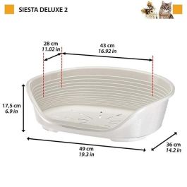 FERPLAST Cesta Siesta Deluxe 2 - 49x36x17,5 cm - Gris oscuro - Para perros y gatos FERPLAST Cesta Siesta Deluxe 2 - 49x36x17,5 cm - Gris oscuro - Para perros y gatos