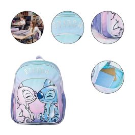 Mochila Escolar Stitch Lila