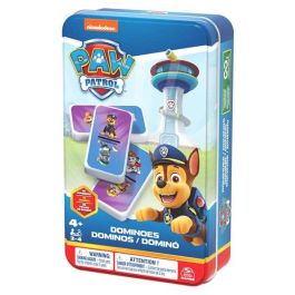 Spin Master 6067468 Dominó Patrulla Canina 28 Fichas Plástico en Caja Metal para Niños +4 Años