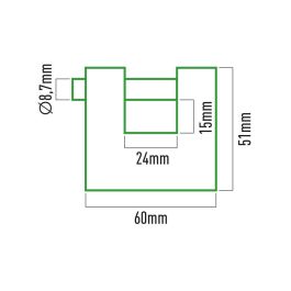 Edm Candado reforzado de latón 60 mm con 3 llaves (silca var3 - jma -9d)