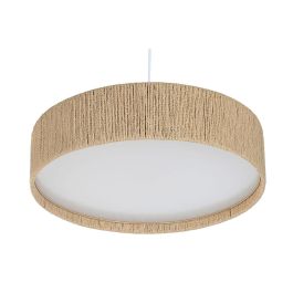 DKD Home Decor Lámpara Techo Plafón Urban Marrón, de Cuerda, 62x62x15 cm, Bombilla E27 Máx. 50W