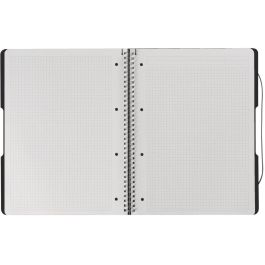 Herlitz 11293073 Spiralblock "to go" Cuaderno A4, 80 Hojas, 80g/m², Tapa de Plástico PP, Color Negro Opaco