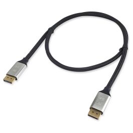 EQUIP Cable DisplayPort 1.4 Premium 119263, 3m, 8K/60Hz, Macho a Macho, HDCP 2.2, Chapado en Oro, Aluminio/Negro