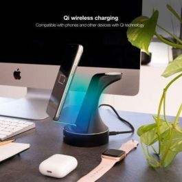 Tooq TQCD02W Base de Carga Inalámbrica 15W con Certificación MFI para Apple Watch, iPhone y Smartphone, Carga Simultánea Qi, Negro Tooq TQCD02W Base de Carga Inalámbrica 15W con Certificación MFI para Apple Watch, iPhone y Smartphone, Carga Simultánea Qi, Negro