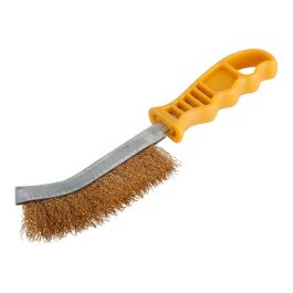 Wolfcraft Cepillo Metálico de Mano Latón con Mango de Plástico 265mm Profesional/Doméstico 0,3mm Diámetro de Alambre