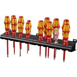 Wera 05105631001 Kraftform Big Pack 100 VDE - Juego de 14 Destornilladores Aislados Phillips, Pozidriv, Torx Ergonómicos