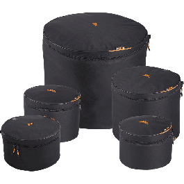 TOBAGO Fundas para Batería APNT22 Kit Bombo 22", Tom 10", 12", Tom 16", Caja 14"x6.5" Poliéster 600D Impermeable Nylon 300D Acolchado 15mm Negro Precio: 129.49999953. SKU: B18ATEFRHE