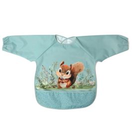 KioKids Babero Impermeable con Mangas Ardilla Verde Little Sauvages +4 meses