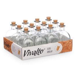 Frasca Vidrio 250 Ml Tapon Corcho Vivalto 6X14CM (36 Unidades) Frasca Vidrio 250 Ml Tapon Corcho Vivalto 6X14CM (36 Unidades)