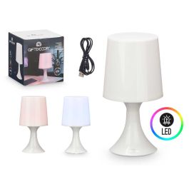 Lámpara RGB Pie Giftdecor 14x26.5x14 cm, Luz RGB USB, Blanco (12 Unidades)