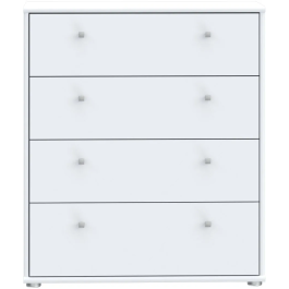 TEMPRA Cómoda 4 Cajones, Blanco Mate, Ancho 73.7 x Profundo 34.8 x Alto 85.5 cm, Ref T2KK212120