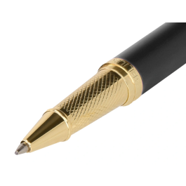 Belius Soiree Bolígrafo y Estuche Negro y Dorado Tinta Azul 0,8 mm Caja Diseño Art Deco Elegante