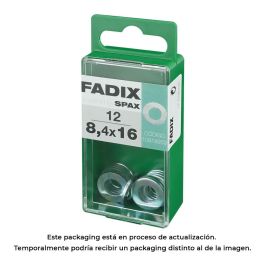 Fadix Arandela Plana de Cinc 8,4x16 mm, Caja con 12 Unidades