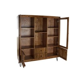 DKD Home Decor Vitrina Colonial Alpino de Cristal y Acacia Marrón Negro, Ondulado, 145x40x162 cm, 4 Puertas y 2 Cajones Desmontable DKD Home Decor Vitrina Colonial Alpino de Cristal y Acacia Marrón Negro, Ondulado, 145x40x162 cm, 4 Puertas y 2 Cajones Desmontable