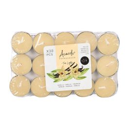 Acorde Set 30 Velas Tea Light de Cera con Fragancia Vainilla 3h de Duración - 19 x 11.2 x 2.7 cm (24 Unidades)