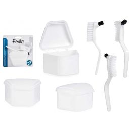 Porta Dentadura Postiza con Cepillo Berilo 17x17.5x6.5 cm, Blanco (36 Unidades) Precio: 39.69000013. SKU: S3601828