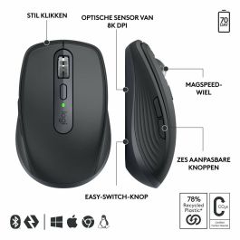 Logitech MX Anywhere 3S for Business Performance Ratón Inalámbrico 8000 DPI en Cristal, Clic Silencioso, MagSpeed, Logi Bolt Logitech MX Anywhere 3S for Business Performance Ratón Inalámbrico 8000 DPI en Cristal, Clic Silencioso, MagSpeed, Logi Bolt