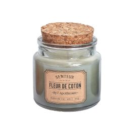 Home Deco Factory Vela Perfumada APOT en Tarro de Vidrio con Tapa de Corcho - Almizcle Blanco, Flor de Algodón o Ámbar - 6.2x7 cm