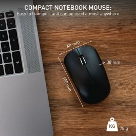 Cherry MW 2200 CHE1732613425408 Ratón inalámbrico 2.4 GHz compacto para portátil, nanorreceptor USB, negro