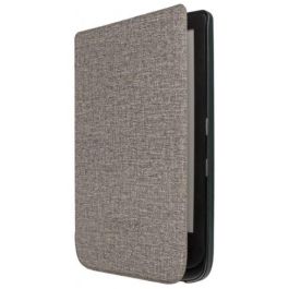 Pocketbook Funda Flip WPUC-627-S-GY para PocketBook Basic Lux 2 y Touch Lux 4 - Imitación Piel, Microfibra, Marrón Gris