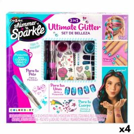 Set de Belleza Cra-Z-Art 2 x 13 x 2 cm Infantil Uñas Pelo Cuerpo Purpurina 4 Unidades