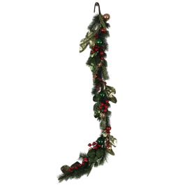 DKD Home Decor Guirnalda de Navidad Tradicional Verde y Rojo con 40 luces LED, 150 cm de Largo, Funciona con Pilas AA - Pack de 2 Unidades Precio: 51.49999943. SKU: B1FJ4BFNCN