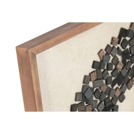 DKD Home Decor Cuadro Oriental Madera Reciclada Negro y Blanco 82.5 x 82.5 cm Decoración de Pared Hogar