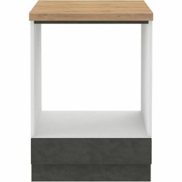 LASSEN Mueble bajo para Horno Empotrable con Encimera Laminada Gris Mate 60x51,6x85 cm, Encimera Profundidad 60 cm, Espesor 28 mm