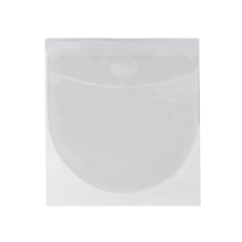 Q-connect Funda Autoadhesiva para CD/DVD de Polipropileno Transparente con Solapa - Pack 10 Unidades - Almacenamiento y Conservación de Discos