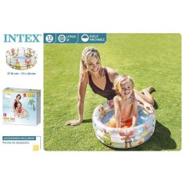 Intex Piscina Hinchable 3 Aros Animales con Suelo Hinchable para Niños 1-3 Años (61x22 cm, 28 Litros)