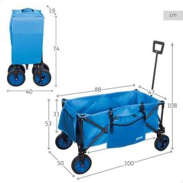 Carro de playa plegable 88x47x53/108 cm con bolsillo latera Carro de playa plegable 88x47x53/108 cm con bolsillo latera